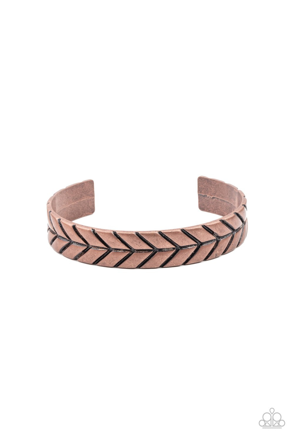 Ancient Archer - Copper Stamped Arrow Pattern Paparazzi Cuff Bracelet