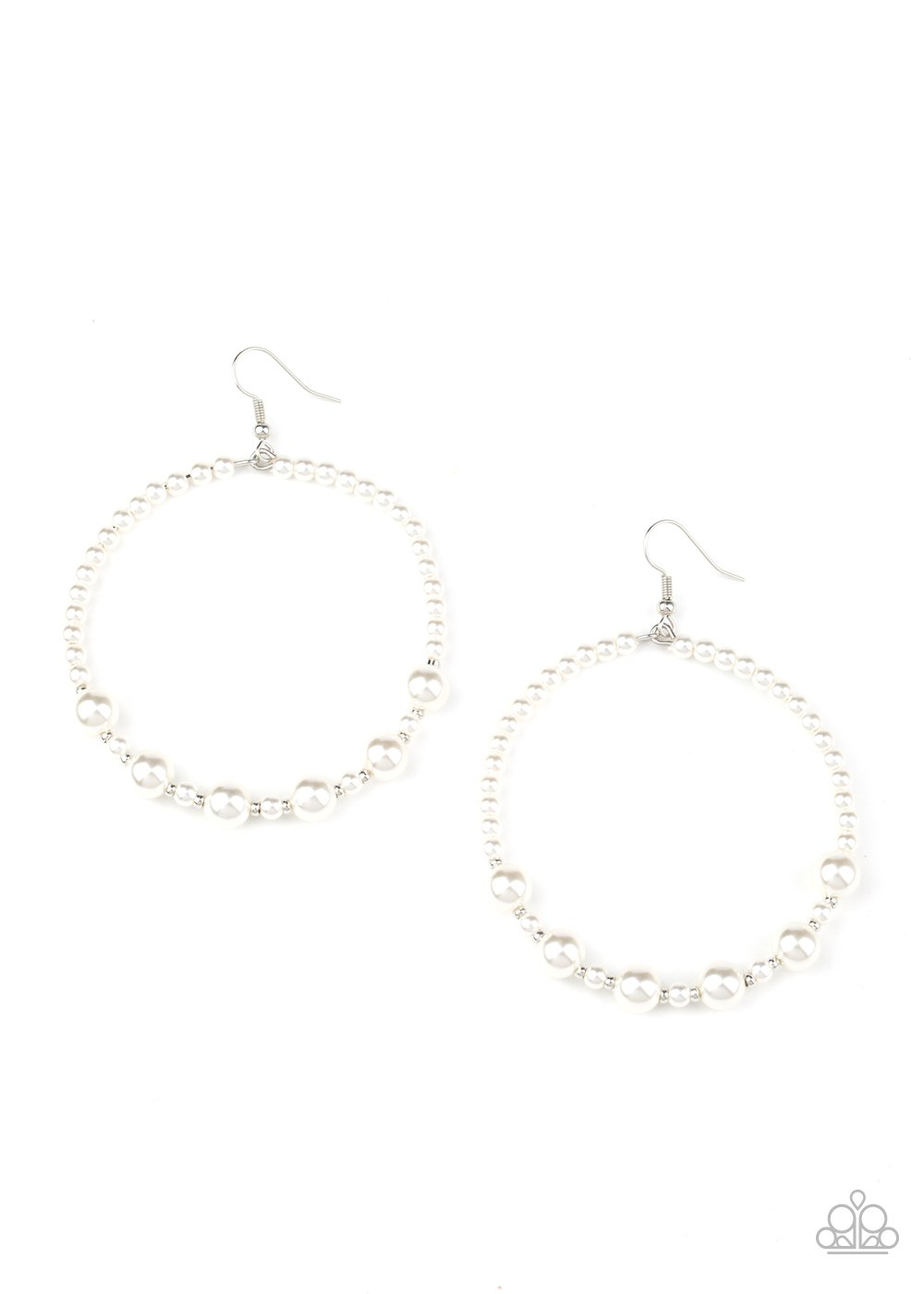 Boss Posh - White Varying Shape & Size Pearl Paparazzi Earrings