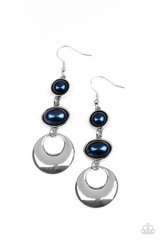 Bubbling to the Surface - Blue Pearl Paparazzi Earrings