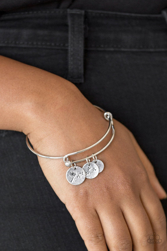 Dreamy Dandelions - Silver Charm Paparazzi Bracelet