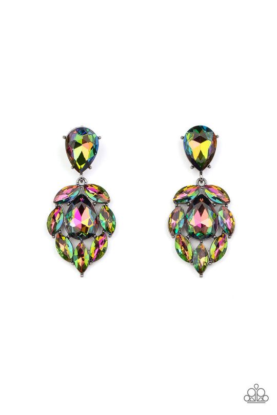 Galactic Go-Getter - Multi Oil Spill Rhinestone Paparazzi Earrings