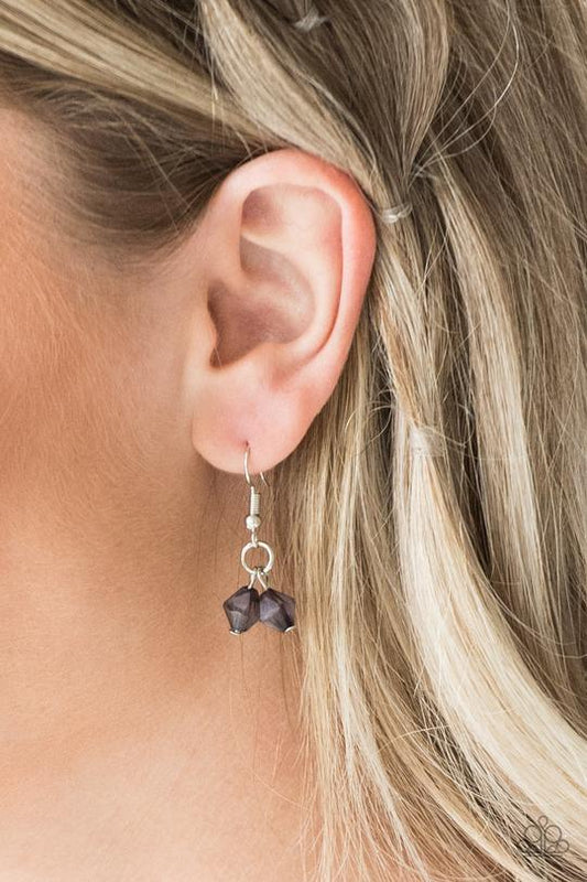 Grand Canyon Grotto - Black Faux Rock Whimsical Fringe Paparazzi Necklace & matching earrings