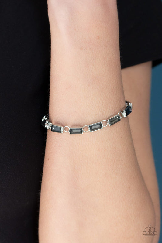 Irresistibly Icy - Silver/Smoky Rhinestone Adjustable Paparazzi Bracelet