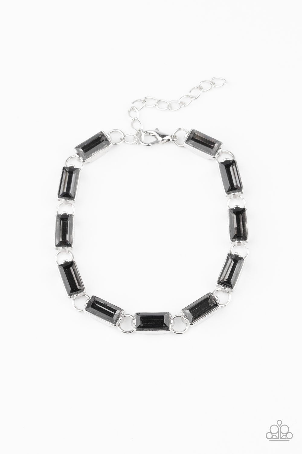 Irresistibly Icy - Silver/Smoky Rhinestone Adjustable Paparazzi Bracelet