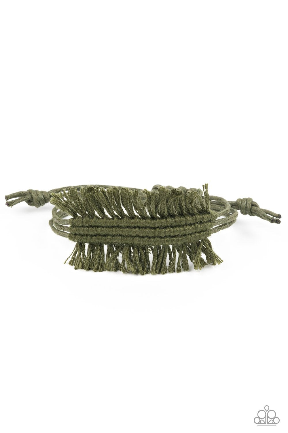 Make Yourself At HOMESPUN - Green Twine-Like Cording Decoratively Knotted Paparazzi Urban Bracelet