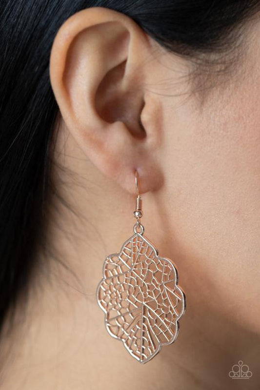 Meadow Mosaic - Rose Gold Stenciled Geometric Accent Paparazzi Earrings