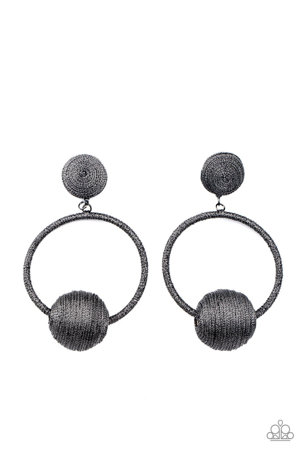 Social Sphere - Gunmetal Threaded Paparazzi Earrings
