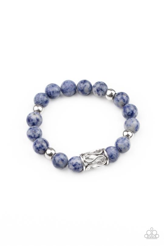 Soothes The Soul - Blue Stone/Silver Centerpiece Paparazzi Stretch Bracelet