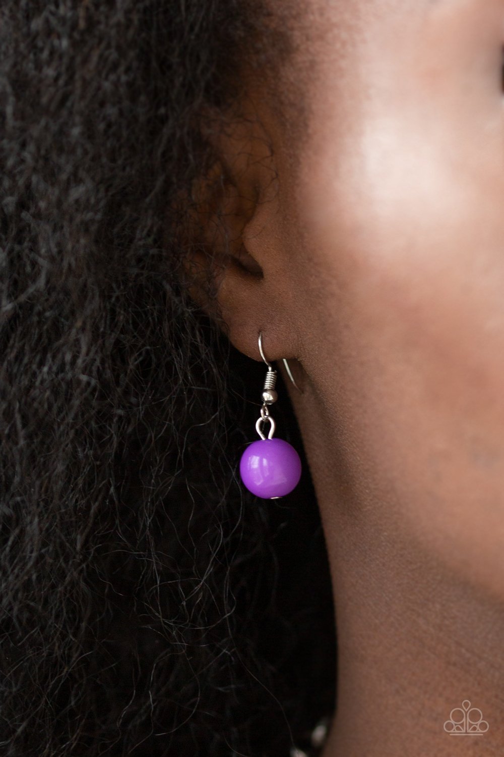 Sugar Sugar - Purple Crystal-Like & Oversized Beaded Paparazzi Necklace & matching earrings