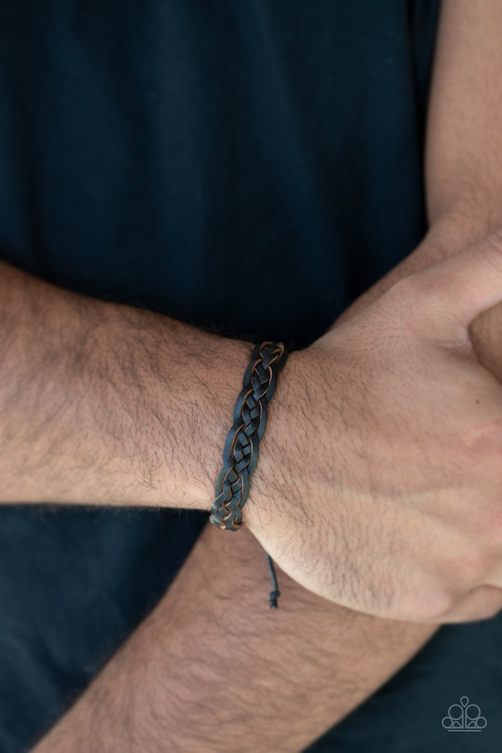 Time To Hit The RODEO - Black Rustic Leather Urban Bracelet