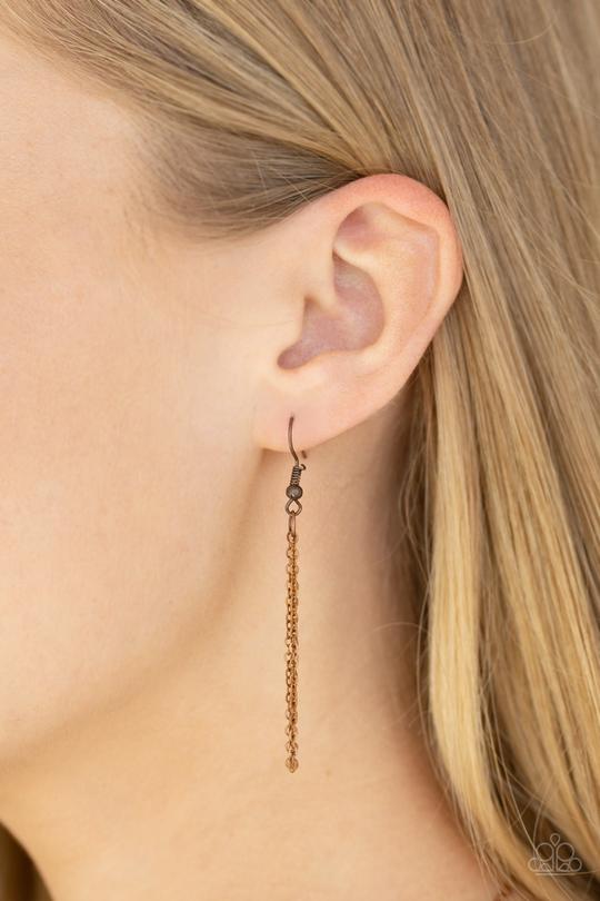 Totally Tassel - Copper Textured Pendant Paparazzi Necklace & matching earrings