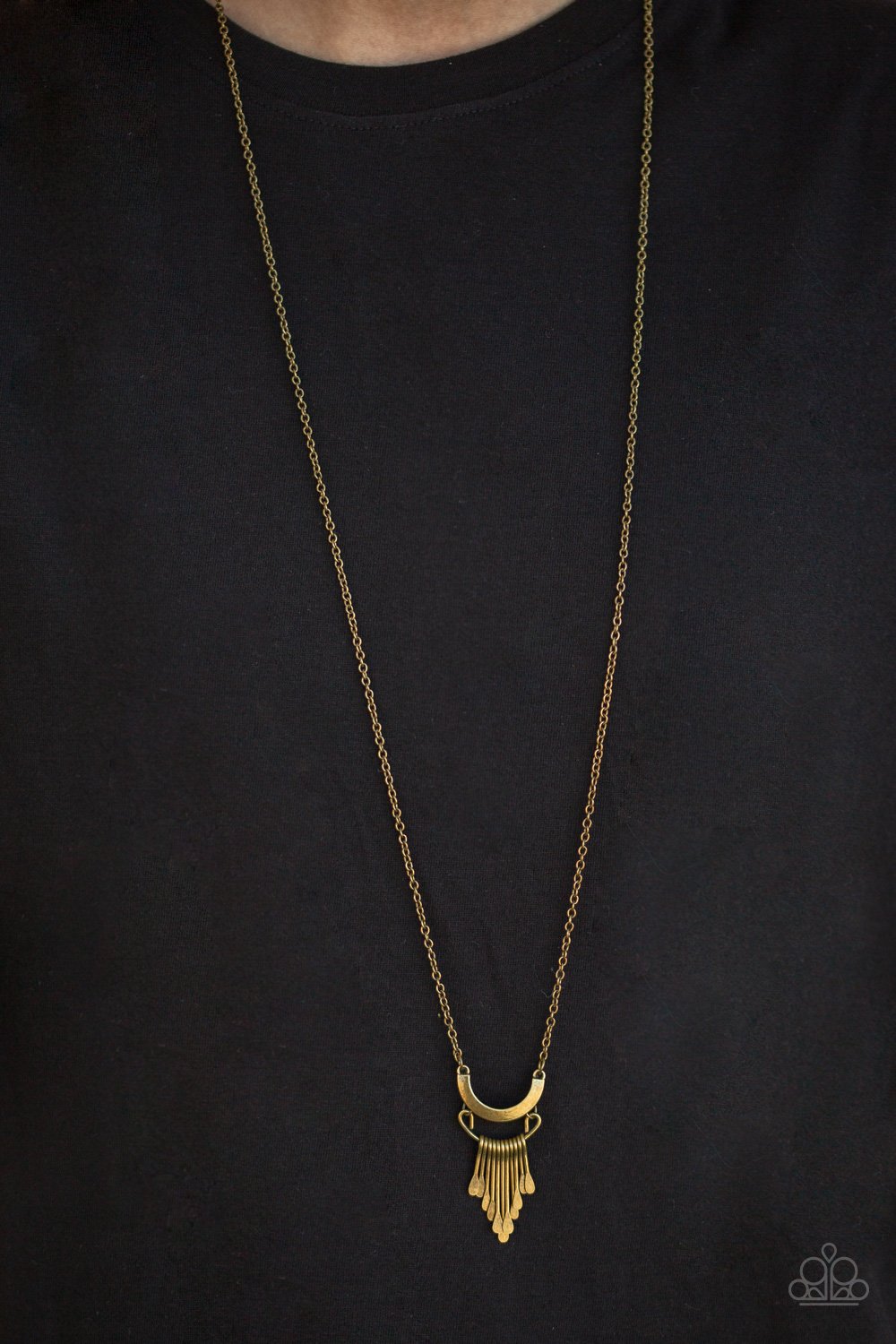 Trendsetting Trinket - Brass Pendant Paparazzi Necklace & matching earrings