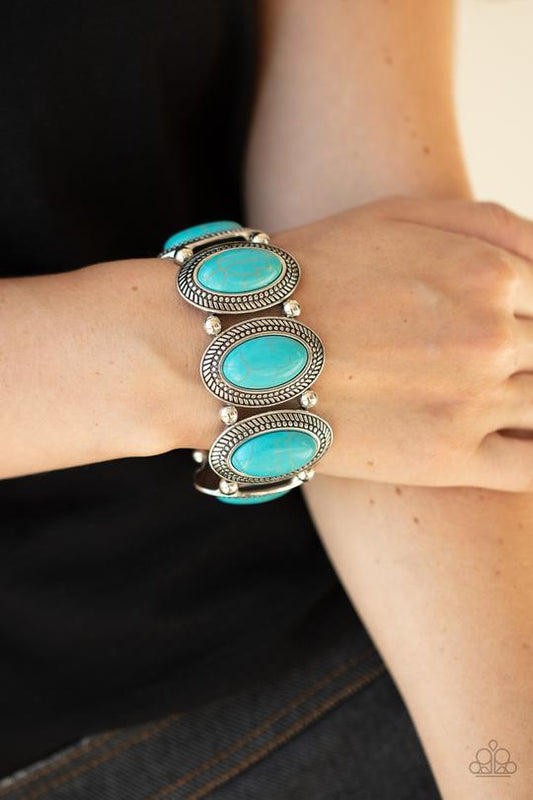 Until The Cows Come HOMESTEAD - Blue/Turquoise Stone Paparazzi Stretch Bracelet