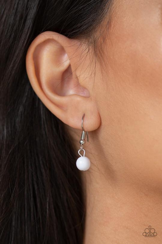 Wait and SEA - White Beaded Layered Chain Paparazzi Necklace & matching earrings