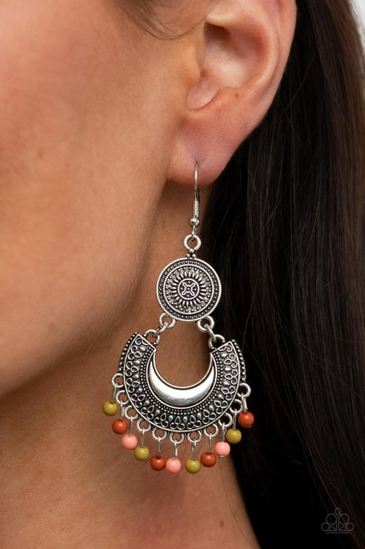 Yes I CANCUN - Multi Colored Beaded Fringe Paparazzi Earrings