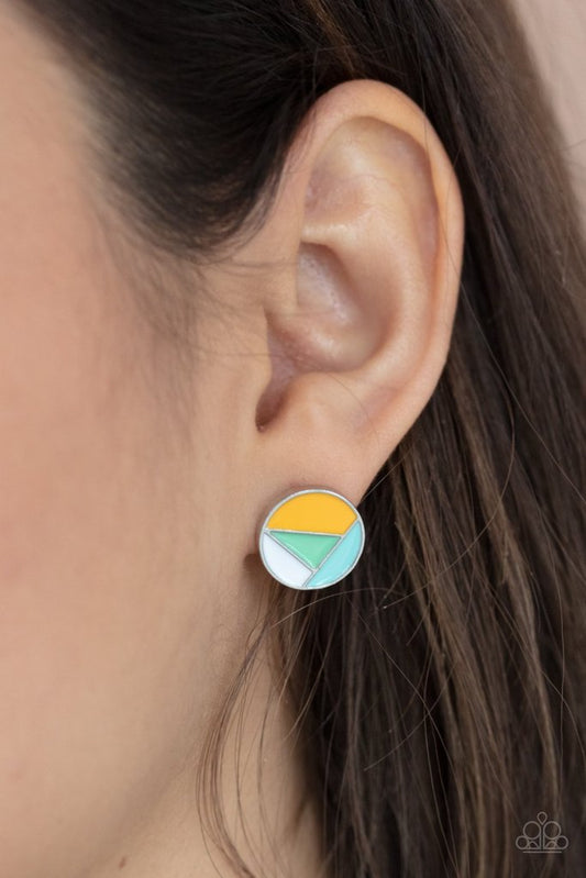 Artistic Expression - Multi Colored Dainty Paparazzi Post Earrings