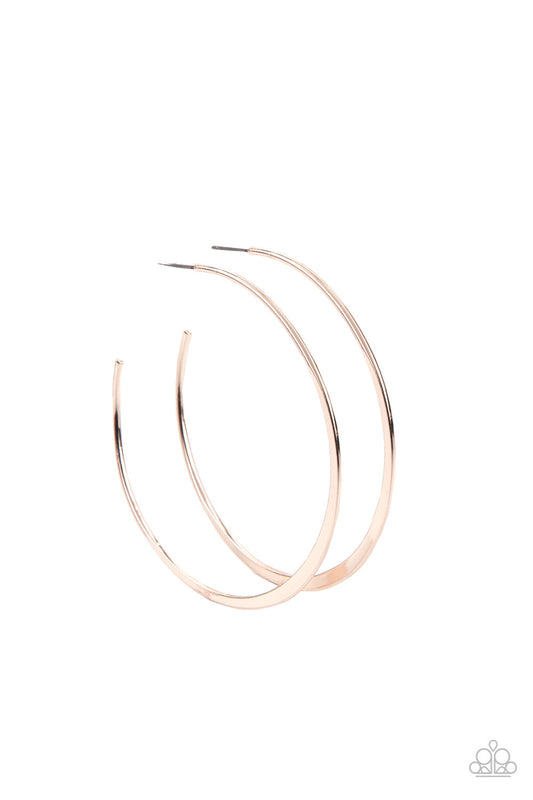 Dont Lose Your Edge - Rose Gold Dainty Exaggerated Curve Hoop Earrings