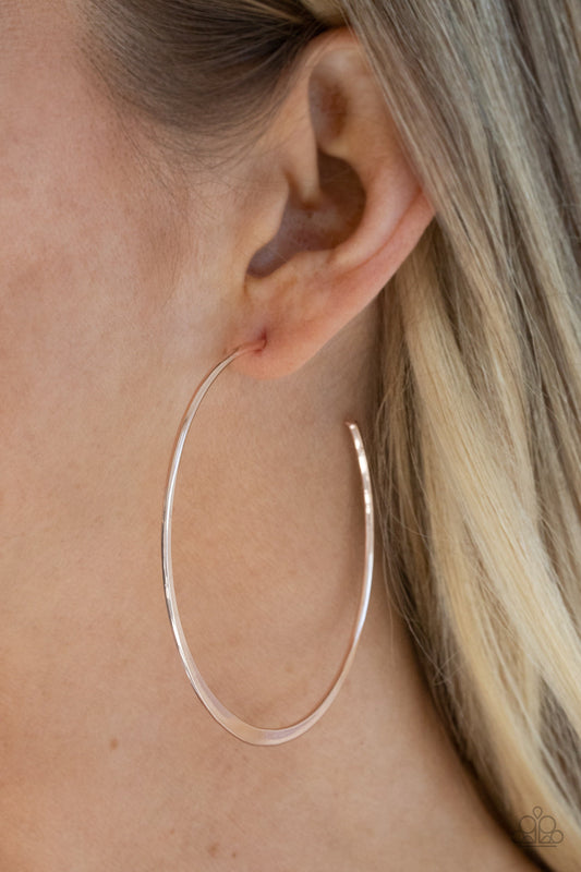 Dont Lose Your Edge - Rose Gold Dainty Exaggerated Curve Hoop Earrings
