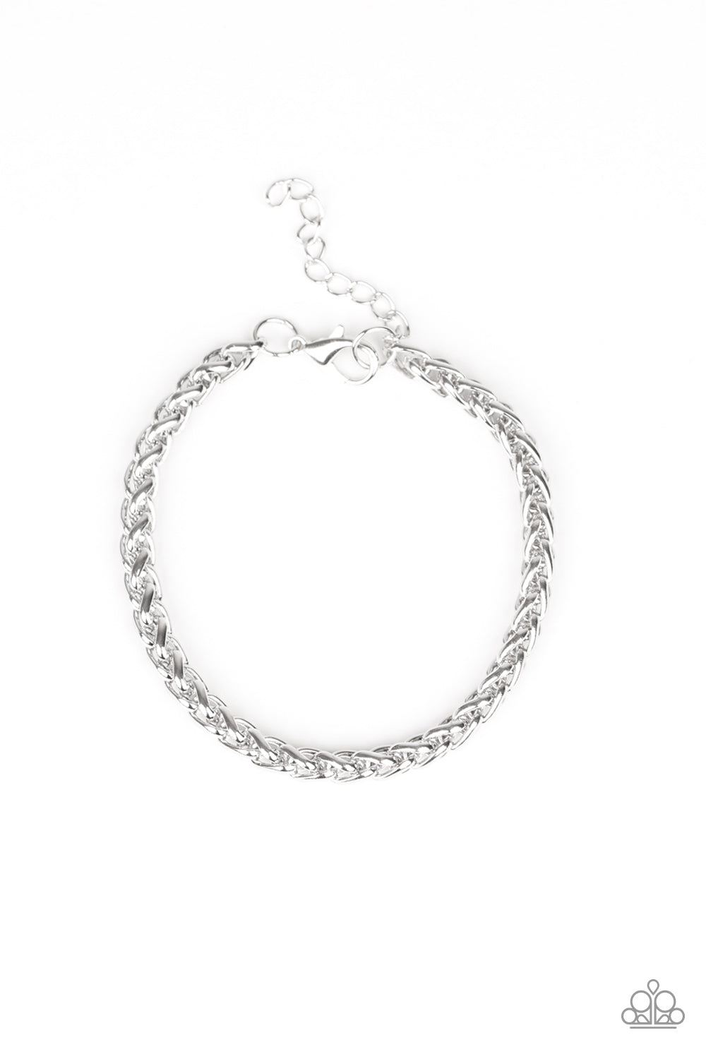 Knocked It Out Of The Park - Silver Wheat Chain Link Adjustable Bracelet