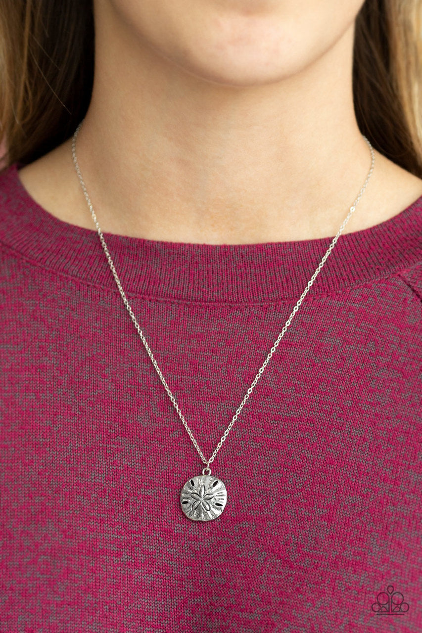 Sand Dollar Shores - Silver Sand Dollar Pendant Paparazzi Necklace & matching earrings